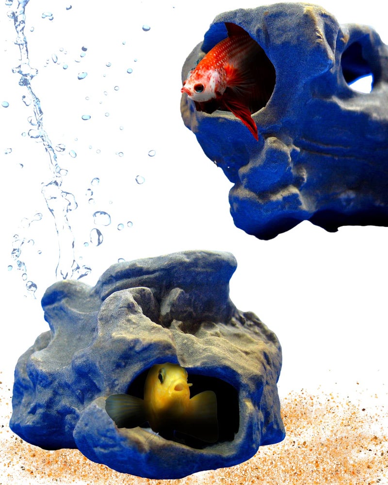 CORISRX DR. Moss Aquarium Decorations Cichlid Stone Marine Rock Cave Decor Decorative Fish Tank Freshwater Saltwater for Small Girls Tiny Turtle Reptile - Image 1